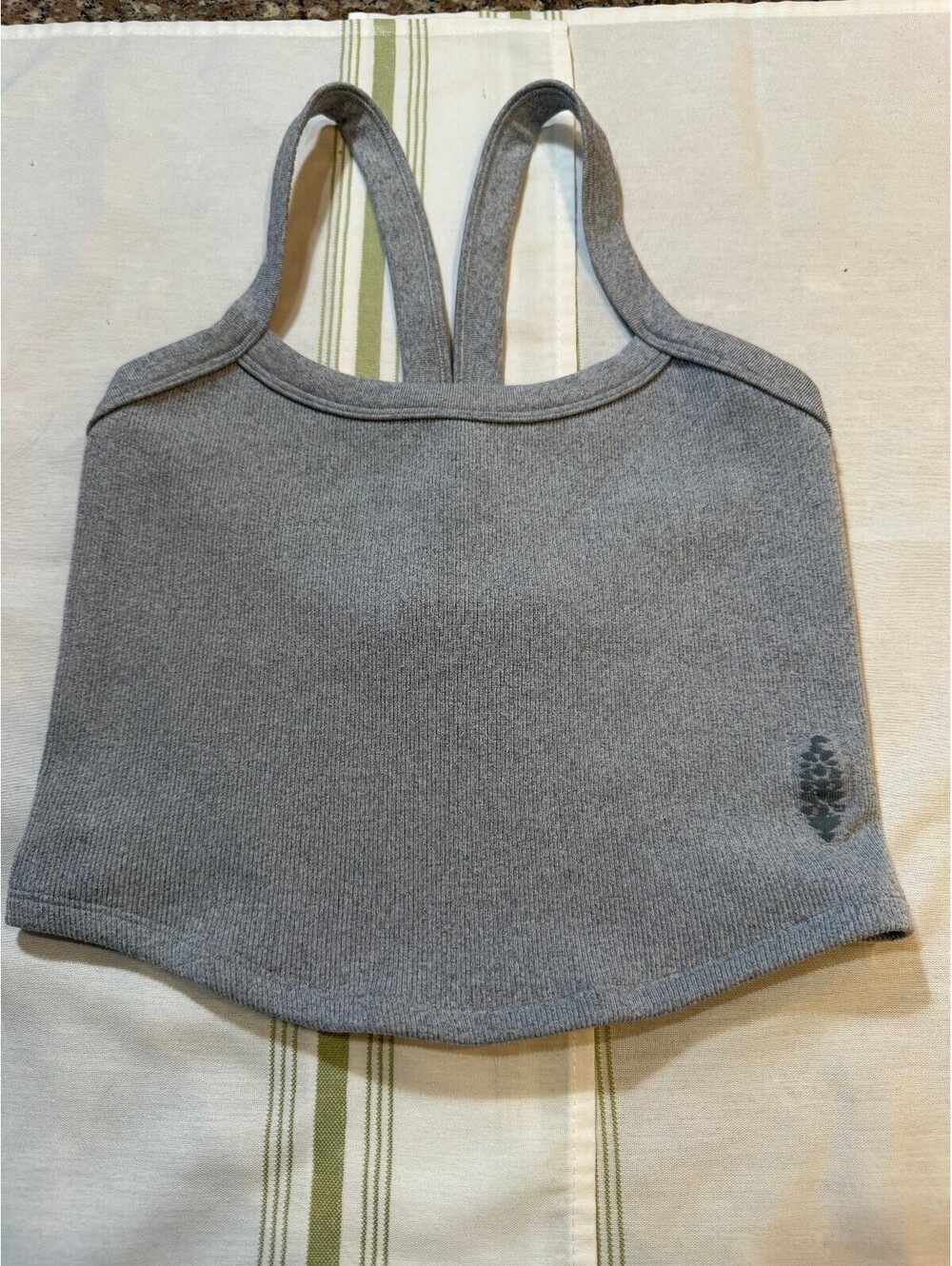 FP Movement Gray Ribbed Knit Crop Tank Top sz M/L